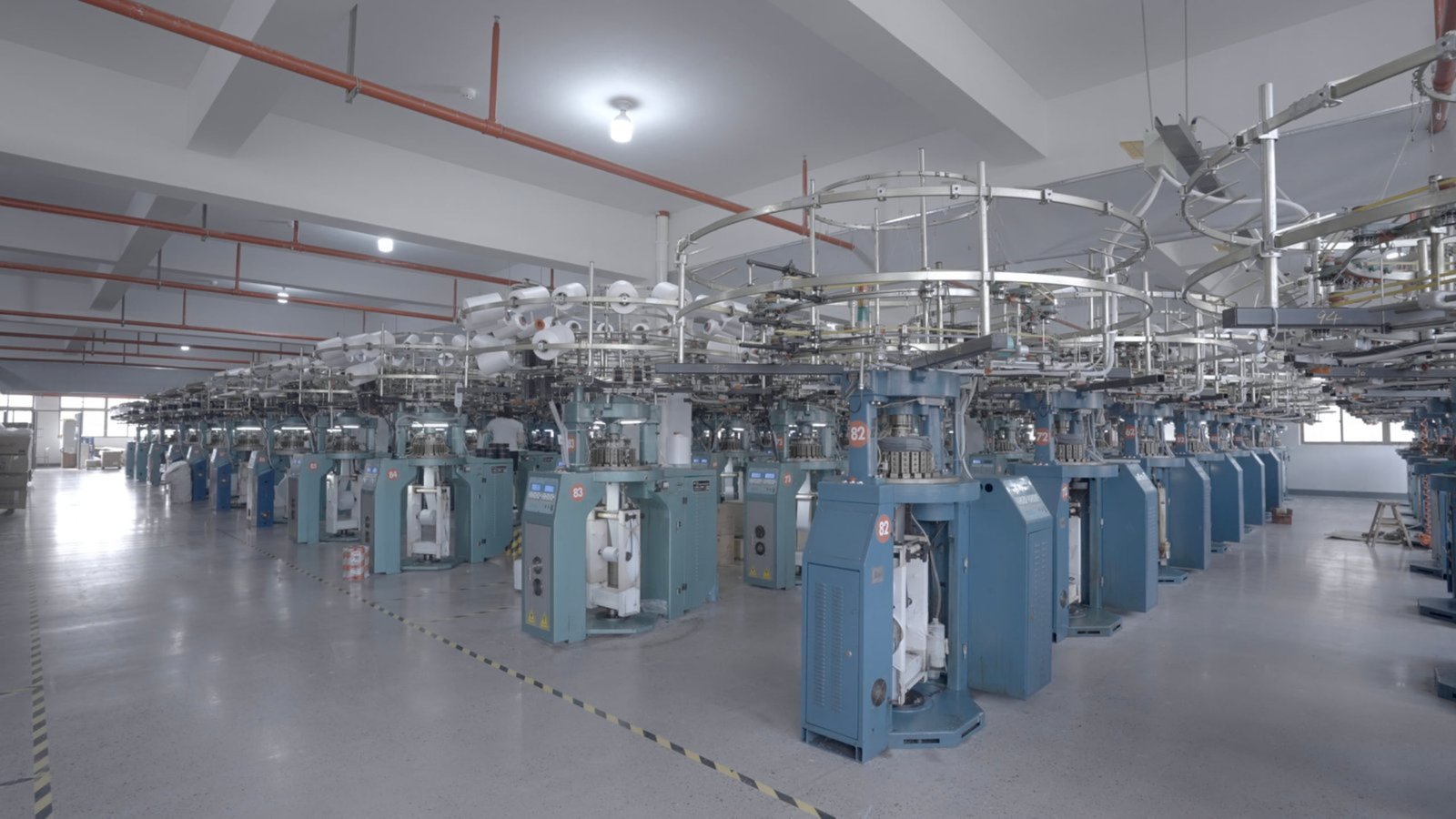 Advanced imported knitting machinery production floor