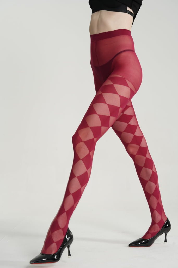 Diamond Pattern Sheer Stockings